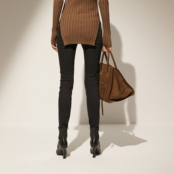 CHICJOC High-Waist Fleece-Lined Skinny Jeans – Smoke Gray, Size 40 - Picture 2 of 14